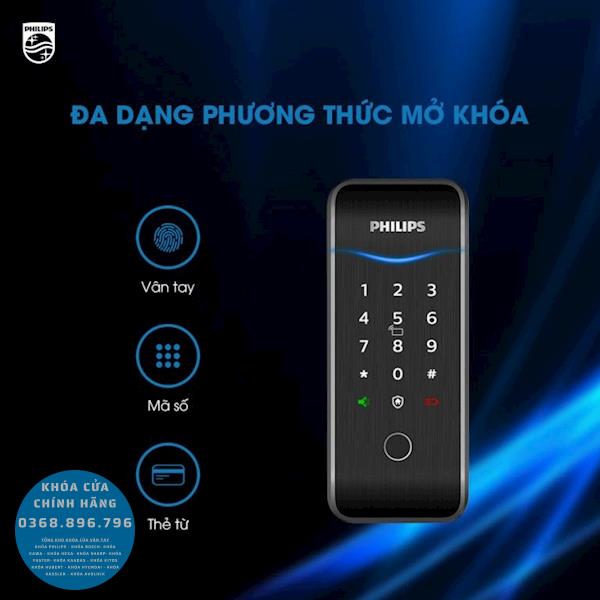 Khóa cửa vân tay mini Philips 5100 H5, Không tay cầm - chi tiết