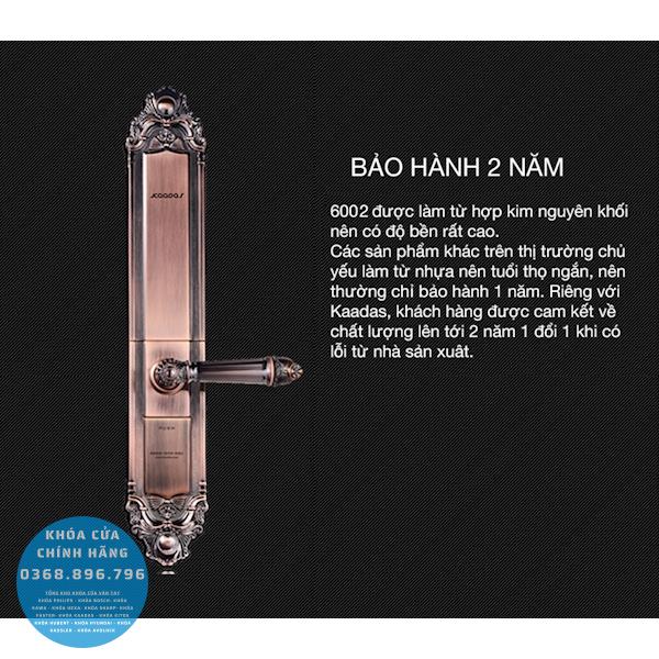 Khóa cửa vân tay Kaadas 6002 - mặt sau