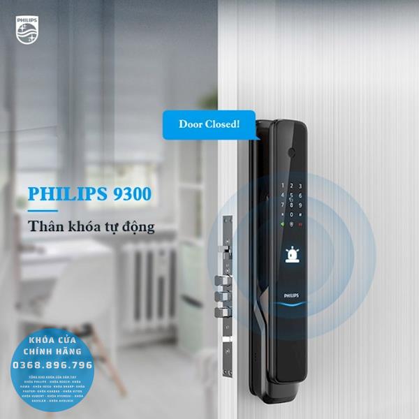 Khóa cửa vân tay Philips 9300 - lắp đặt thực tế