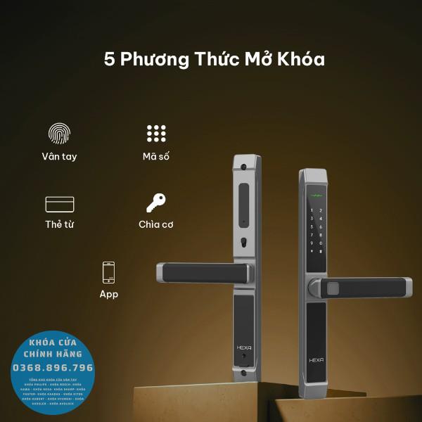 Khóa vân tay Hexa A100 cho cửa nhôm - mặt sau