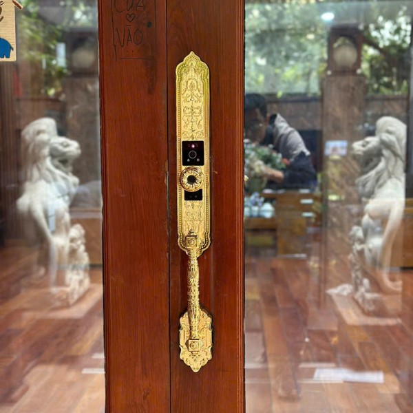 Khóa cửa vân tay tân cổ điển Avolock AC997 FaceID Gold chính hãng