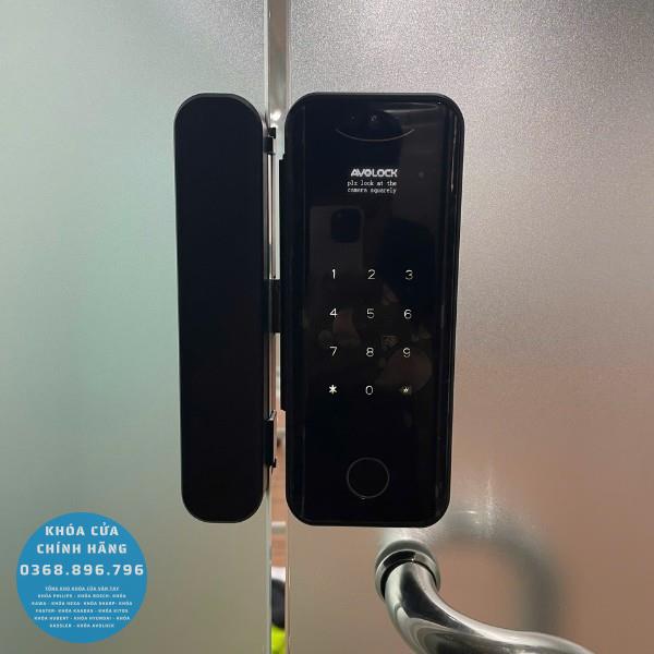Khóa cửa kính AK28 Face Id - mặt sau