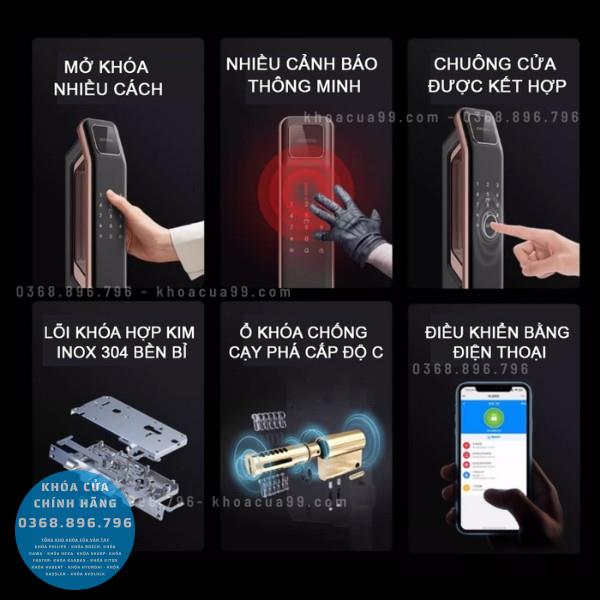 Khóa cửa vân tay Avolock AL 89FRV Face 3D - lắp đặt thực tế
