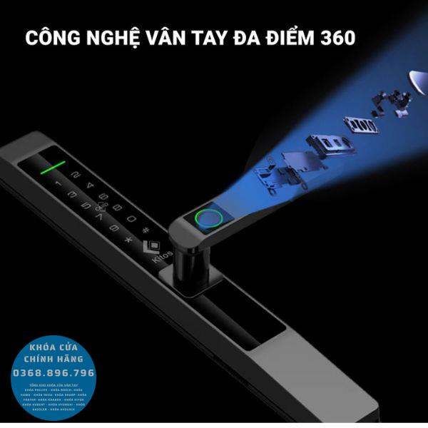 Khóa cửa nhôm vân tay Kitos KT AL630 Plus - lắp đặt thực tế