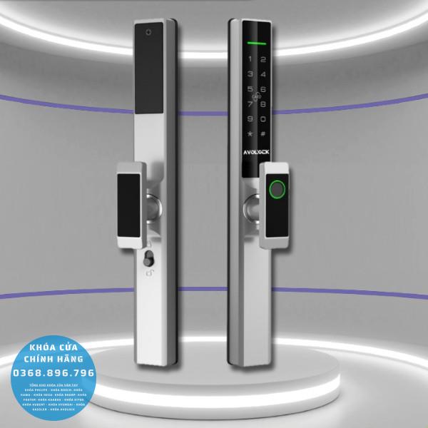 Khóa cửa nhôm vân tay Avolock AN 384 - mặt sau