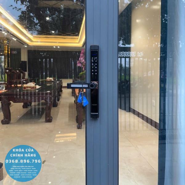Khóa cửa nhôm vân tay Avolock AN 394 - mặt sau