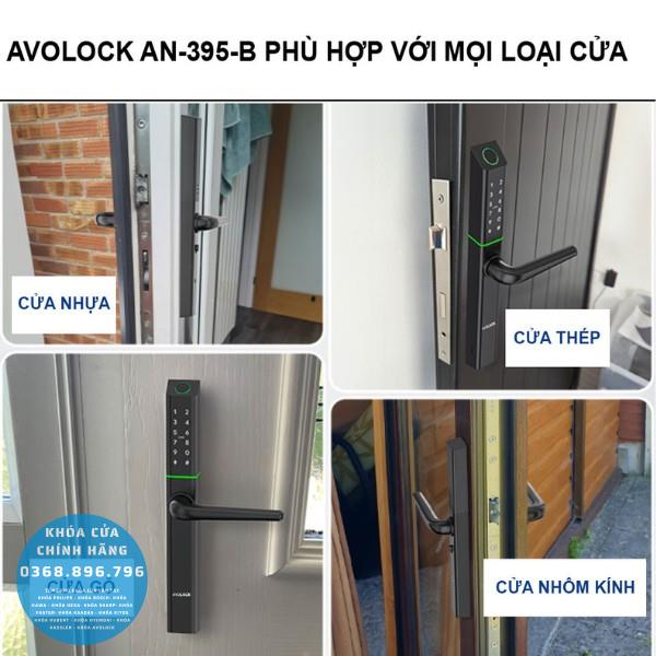 Khóa cửa nhôm vân tay Avolock AN 395 - mặt sau