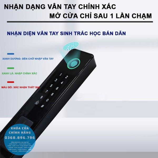 Khóa cửa nhôm vân tay Avolock AN 396 - lắp đặt thực tế