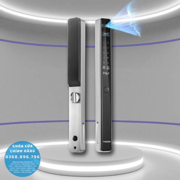 Khóa cửa nhôm vân tay Avolock AN 399 Face 3D - lắp đặt thực tế