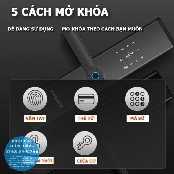 Khóa cửa vân tay Avolock AV62 app wifi - lắp đặt thực tế
