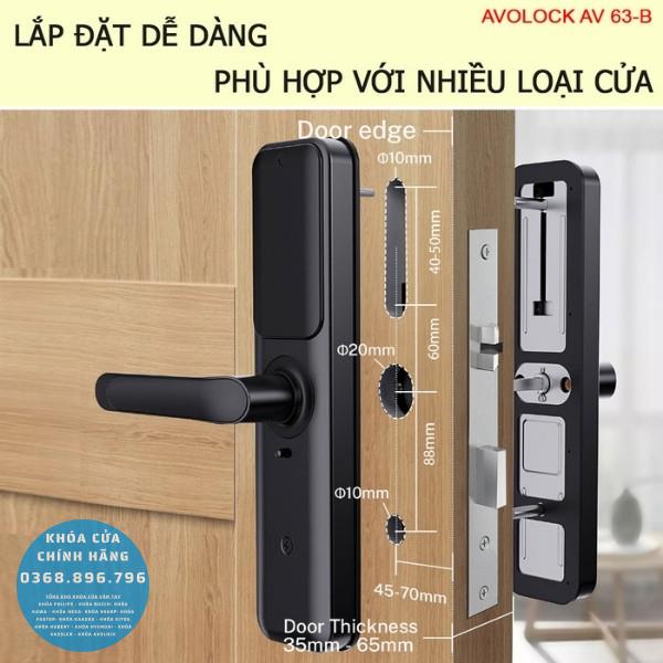 Khóa cửa vân tay Avolock AV63 app wifi - chi tiết