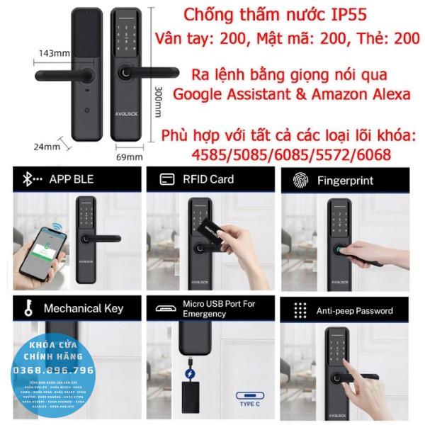 Khóa cửa vân tay Avolock AV63 app wifi - lắp đặt thực tế