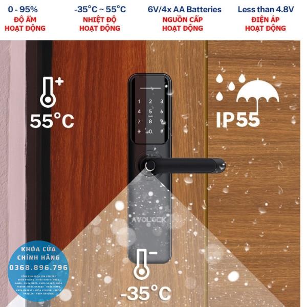 Khóa cửa vân tay Avolock AV63 app wifi - phụ kiện