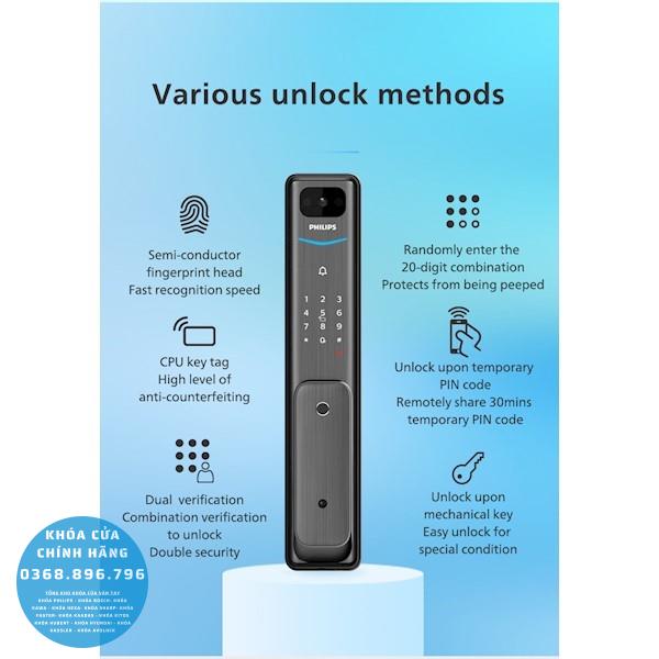 Khóa cửa vân tay Philips Alpha VP 5HWS - thông số kỹ thuật