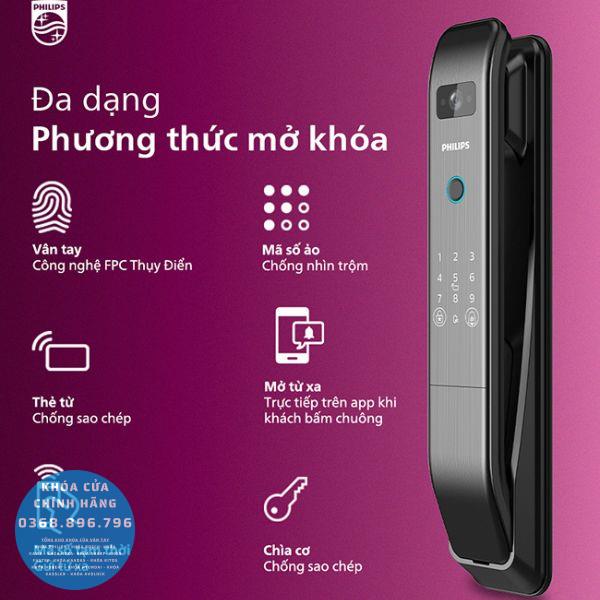 Khóa cửa vân tay Philips DDL303 Camera - lắp đặt thực tế