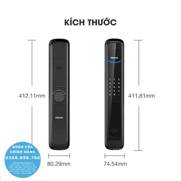 Khóa cửa vân tay Philips DDL702 8HWS Face 3D - lắp đặt thực tế