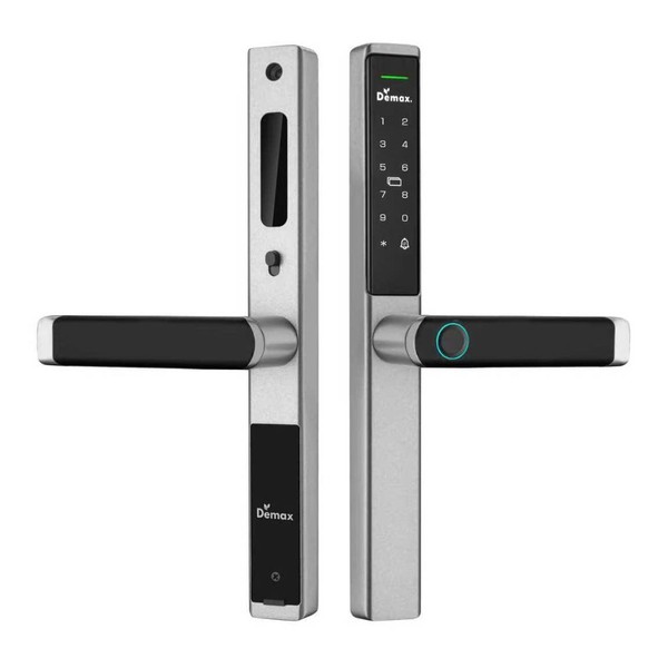 Khóa cửa vân tay cửa nhôm Demax EL-C103 chính hãng - lắp đặt thực tế