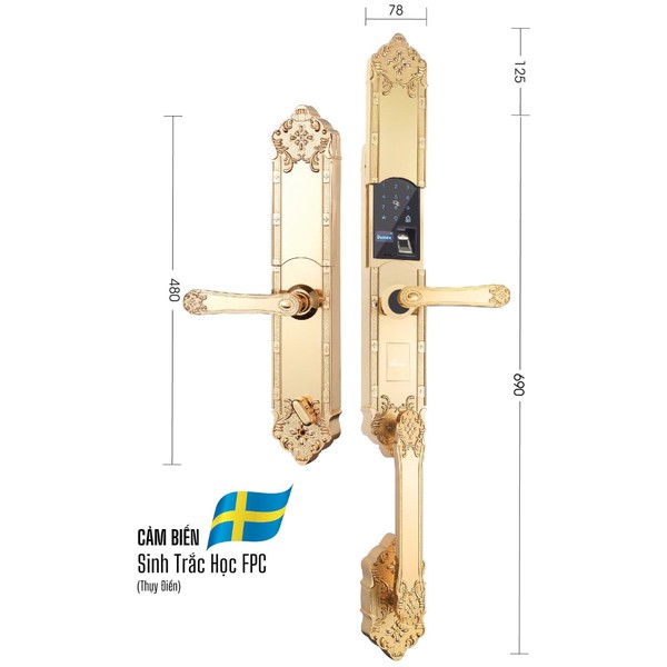 Khóa cửa vân tay Demax EL819 chính hãng - chi tiết