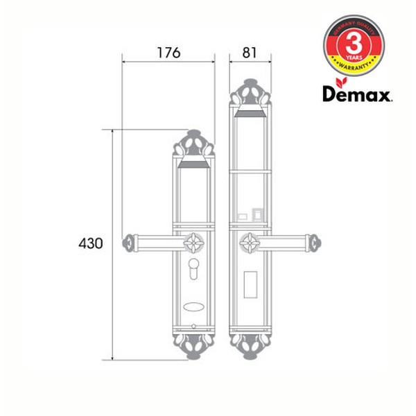 Khóa cửa vân tay Demax EL822 chính hãng - chi tiết