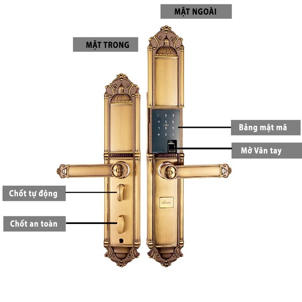 Khóa cửa vân tay Demax EL822 chính hãng - lắp đặt thực tế