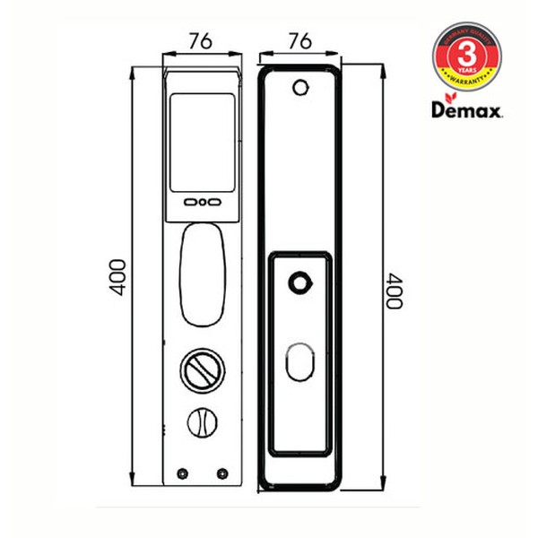 Khóa cửa vân tay Demax SL868 chính hãng - chi tiết