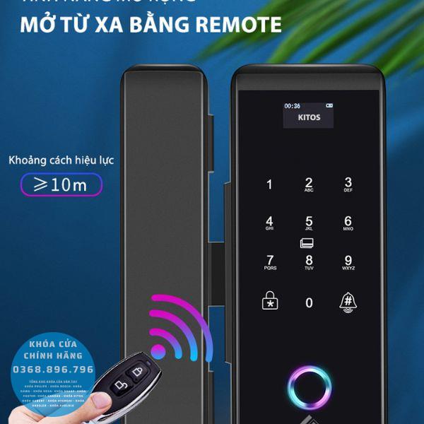Khóa cửa kính cường lực vân tay Kitos KT GL60 - phụ kiện