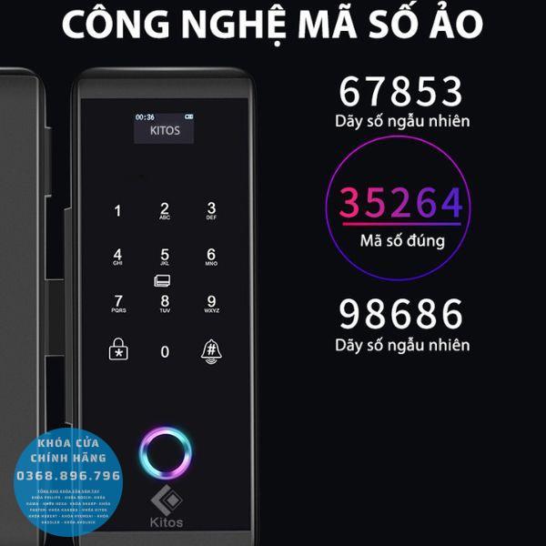 Khóa cửa kính cường lực vân tay Kitos KT GL60 Plus - lắp đặt thực tế