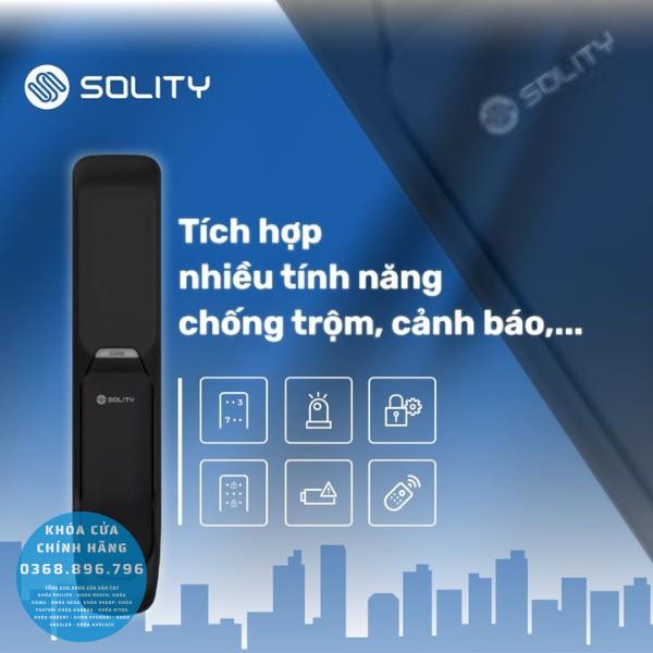 Khoá cửa Solity GP-3000BK - lắp đặt thực tế