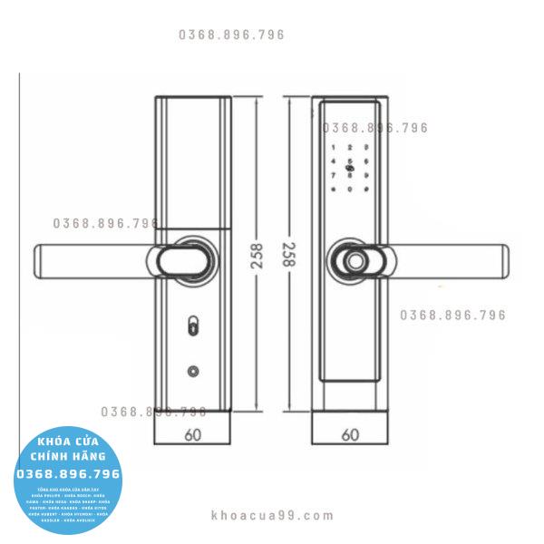 Khóa cửa Hubert HB CG39 mini - chi tiết