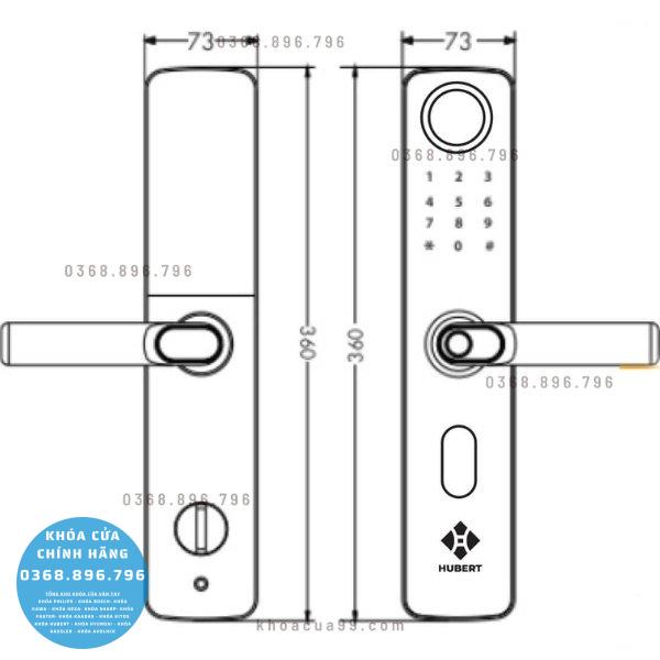 Khóa cửa vân tay Hubert HB CG66 camera chuông cửa - chi tiết