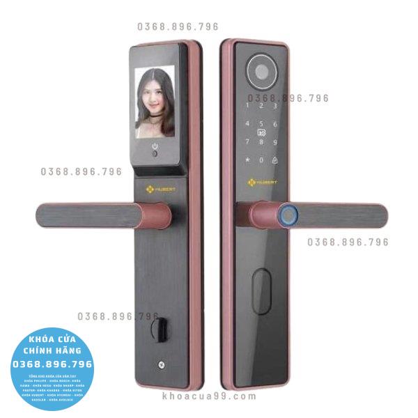 Khóa cửa vân tay Hubert HB CG66 camera chuông cửa - lắp đặt thực tế