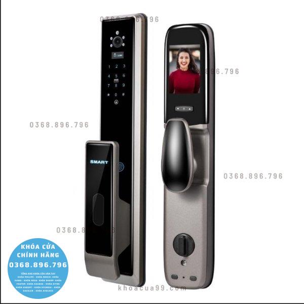 Khóa cửa vân tay Hubert HB CG77 camera chuông cửa - mặt sau