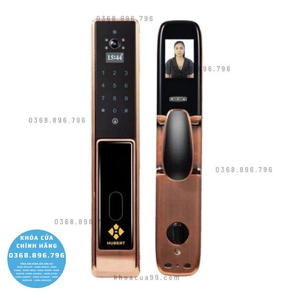 Khóa cửa vân tay Hubert HB CG77 camera chuông cửa - lắp đặt thực tế