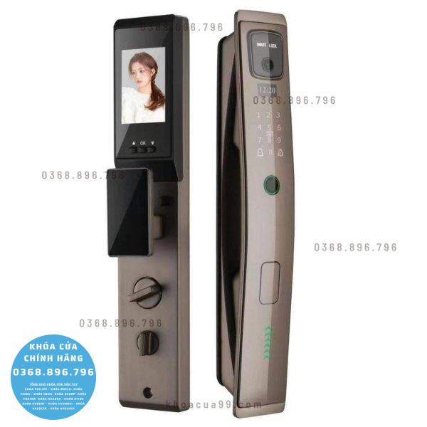 Khóa cửa vân tay Hubert HB CG79 camera chuông cửa - lắp đặt thực tế