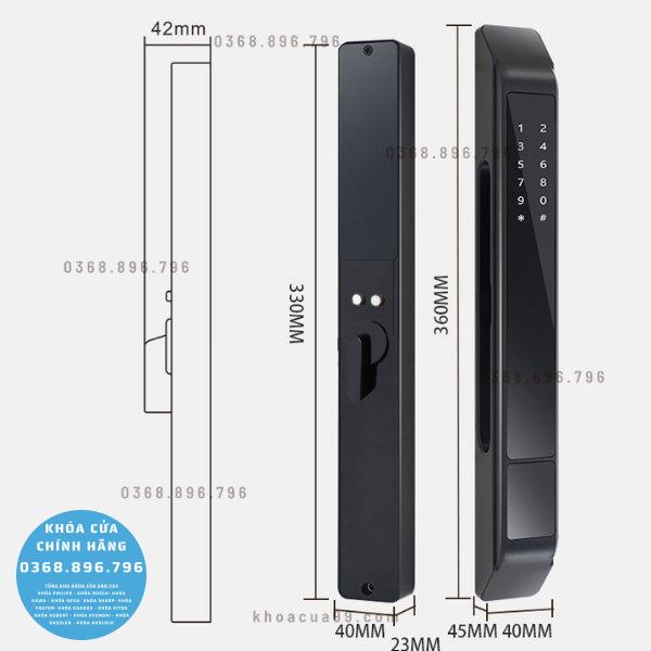 Khóa cửa vân tay cửa nhôm Hubert HB CN79 - chi tiết