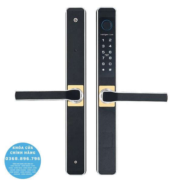 Khóa cửa nhôm vân tay Hubert HB CNI3 EU - lắp đặt thực tế