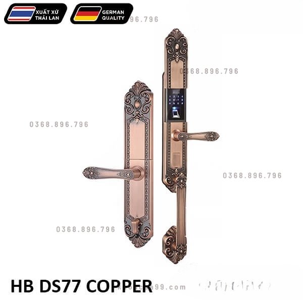 Khóa cửa vân tay đại sảnh Hubert HB DS77 COPPER chính hãng