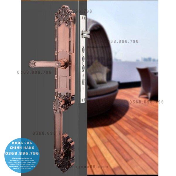 Khóa cửa vân tay đại sảnh Hubert HB DS77 COPPER - lắp đặt thực tế