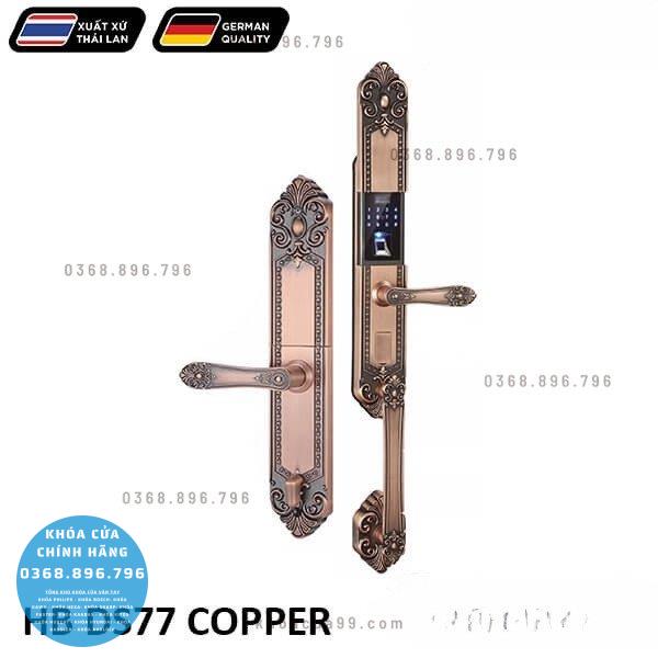 Khóa cửa vân tay đại sảnh Hubert HB DS77 COPPER - phụ kiện