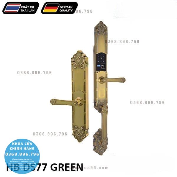 Khóa cửa vân tay đại sảnh Hubert HB DS77 GREEN - mặt sau