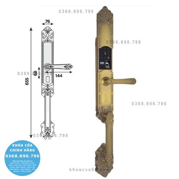 Khóa cửa vân tay đại sảnh Hubert HB DS77 GREEN - chi tiết