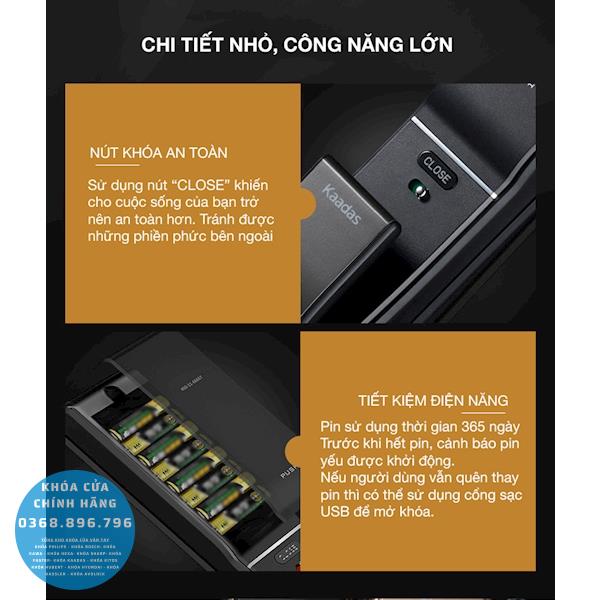 Khóa cửa vân tay Kaadas K9 - thông số kỹ thuật