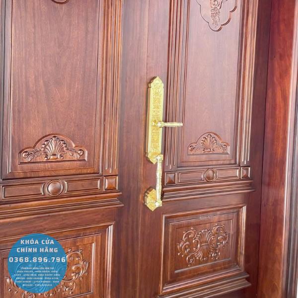 Khóa cửa vân tay tân cổ điển Kawa KDS04 Đuôi Tôm - mặt sau