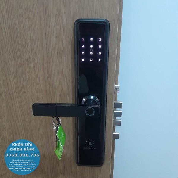 Khóa cửa vân tay Kassler KL-566 app wifi - lắp đặt thực tế