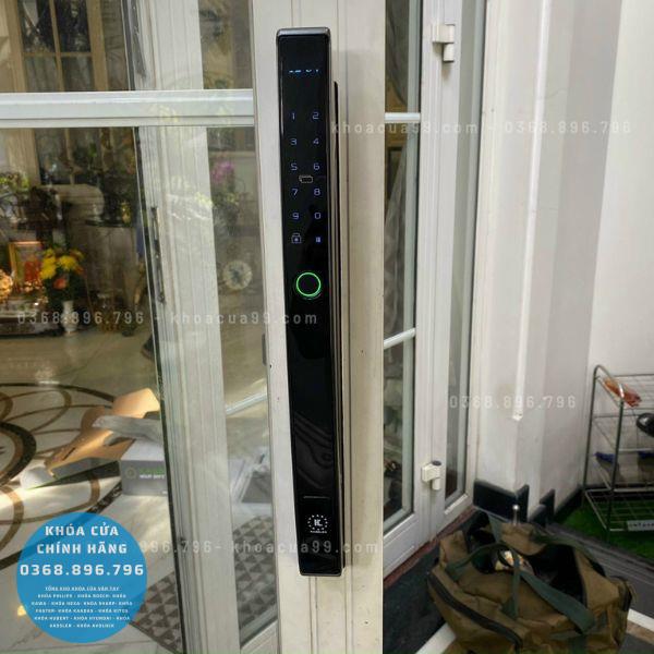 Khóa cửa nhôm vân tay Kawa KN668 Face 3D - mặt sau