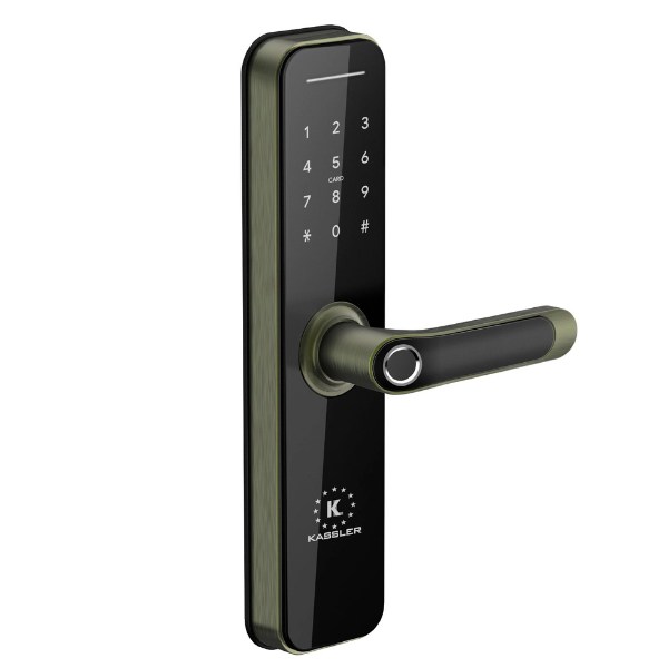 Khóa cửa vân tay Kassler KL668 App Green Bronze Màu đồng xanh chính hãng