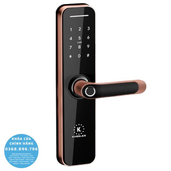 Khóa cửa vân tay Kassler KL668 App Red Bronze Màu đồng đỏ - mặt sau