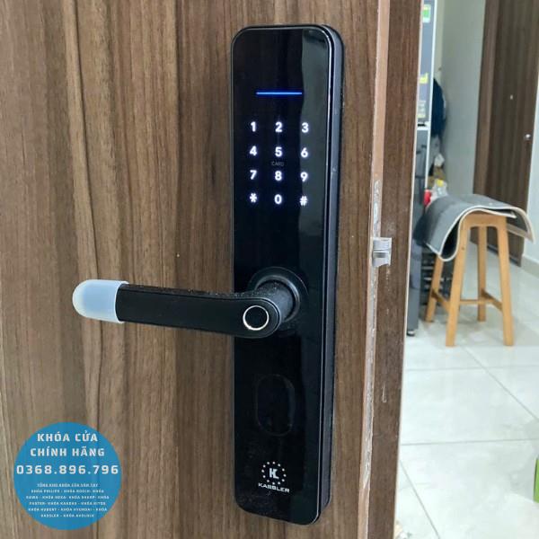 Khóa cửa vân tay Kassler KL696 Black - mặt sau
