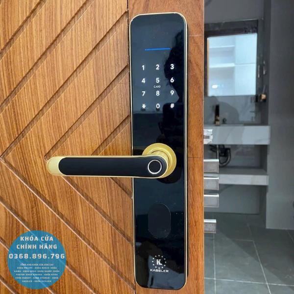 Khóa cửa vân tay Kassler KL696 Gold, App Wifi, chống nước IP68 - chi tiết