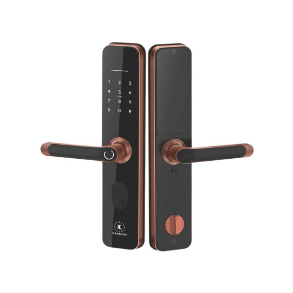 Khóa cửa vân tay Kassler KL696 Viền đồng đỏ chính hãng tại HCM